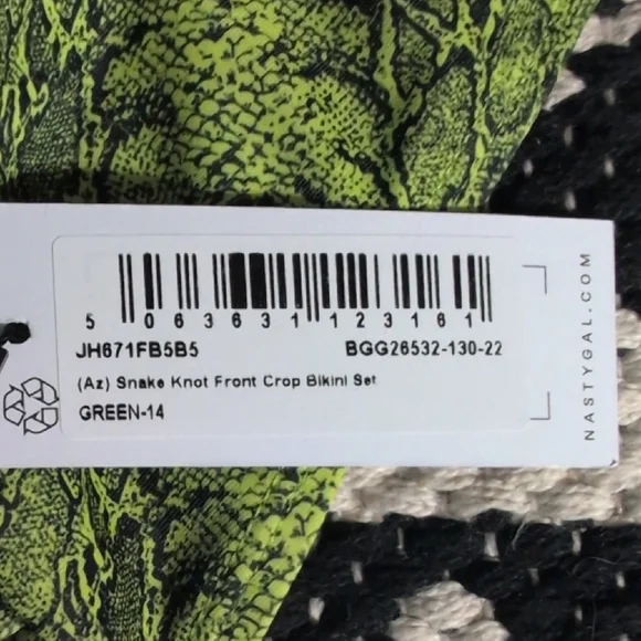 Nasty Gal Neon Green Snake Print Bikini - Picture 7 of 12